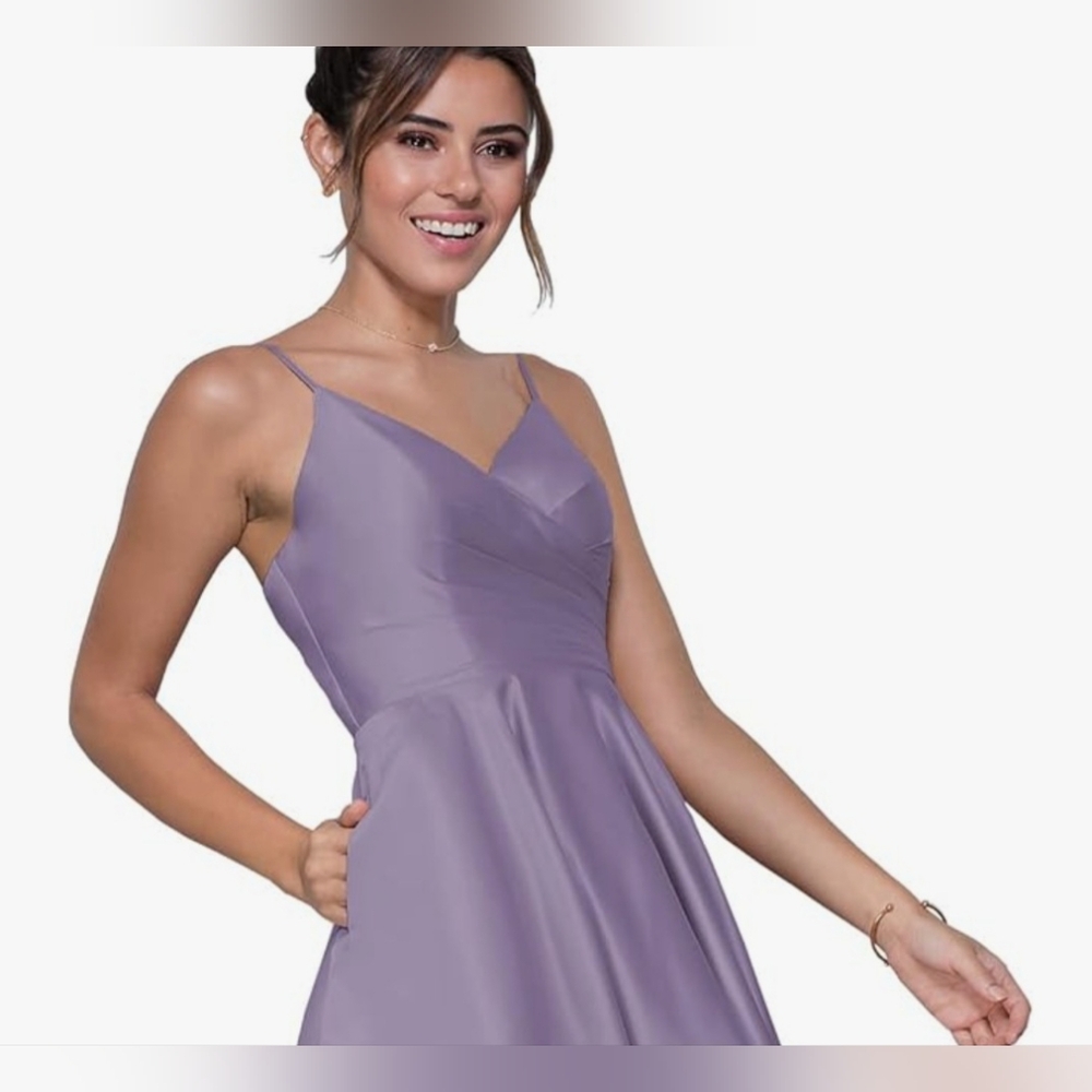 Elegant Purple Spaghetti Strap Dress